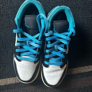 Jordan Black and Blue Sneakers Classic Low-Top Design